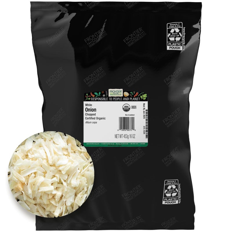 Frontier Co-op Frontier Organic Chopped Onion 1 Pound Dried  Chopped Sweet Organic White Onion Kosher Sustainably Grown - Image 3