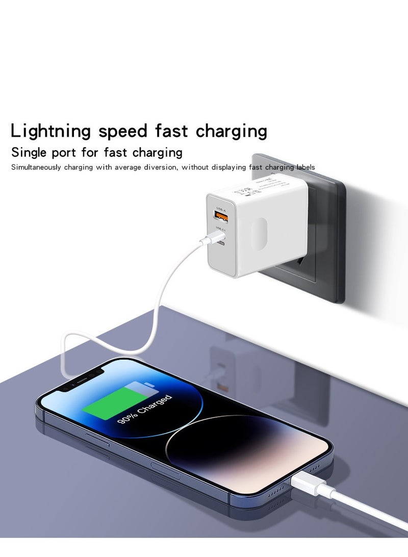 120W UK 2 Ports Multifunctional Super Fast Charging Adapter Mobile Phone Charger Travel Power Adapter White - Image 3
