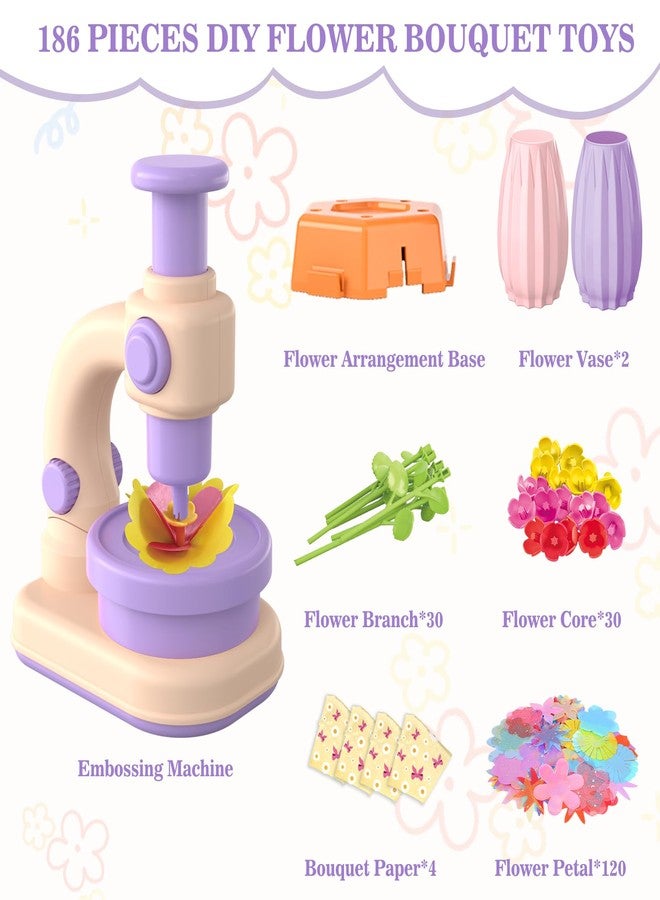 Sanant Fabric Flower Bouquets Toys, DIY Arts and Crafts Toys for Kids 4-8, Making Kit Build Own Bouquet, DIY Educational Activities Flower Making Kit Toys for Toddlers, Birthday Gifts for Girls - Image 2