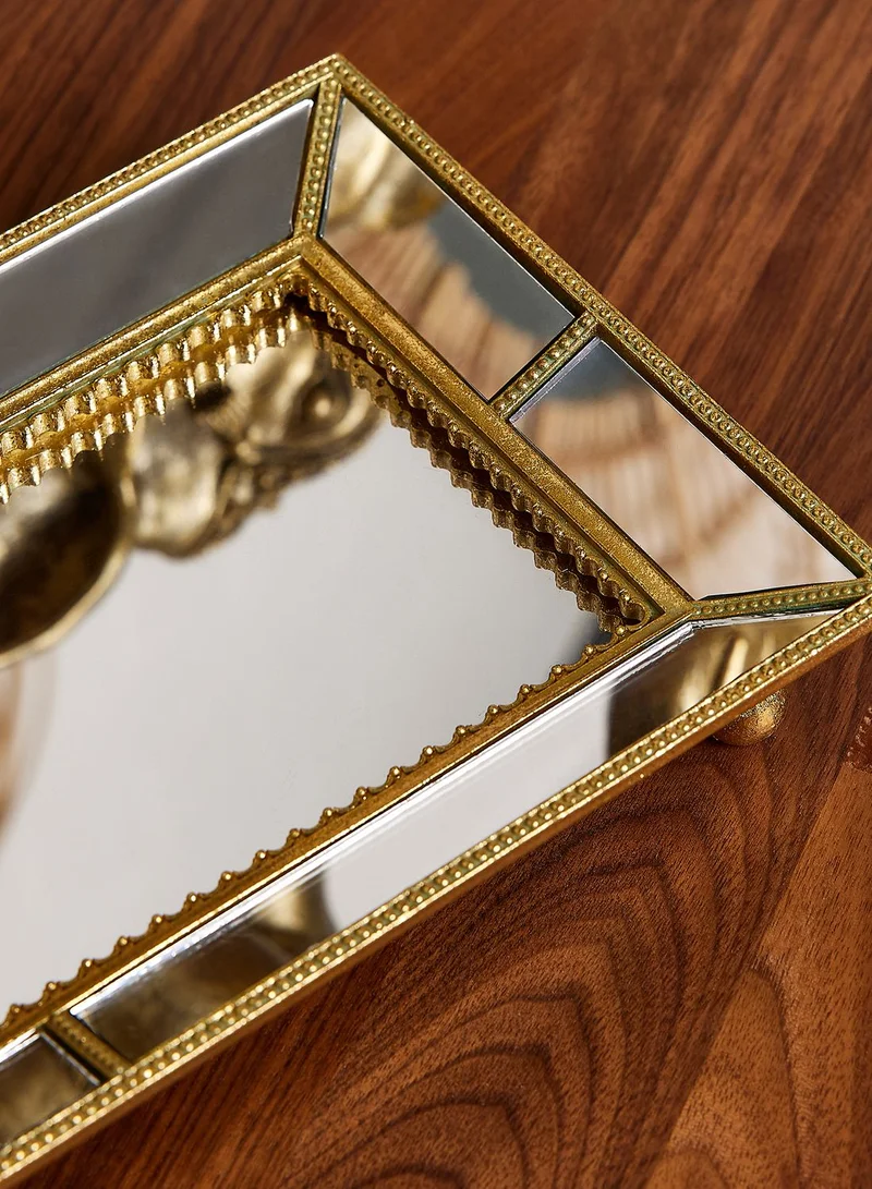 Noire Edit 30.5Cm Ornate Mirrored Tray In Mail Order Packaging