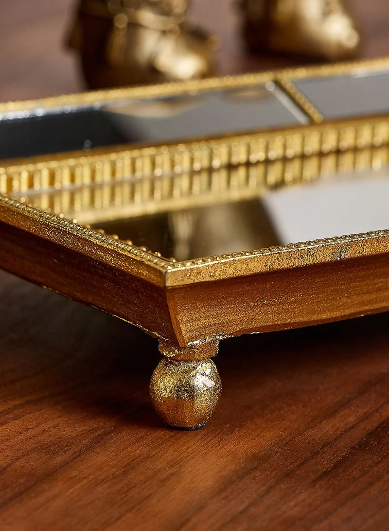 Noire Edit 30.5Cm Ornate Mirrored Tray In Mail Order Packaging