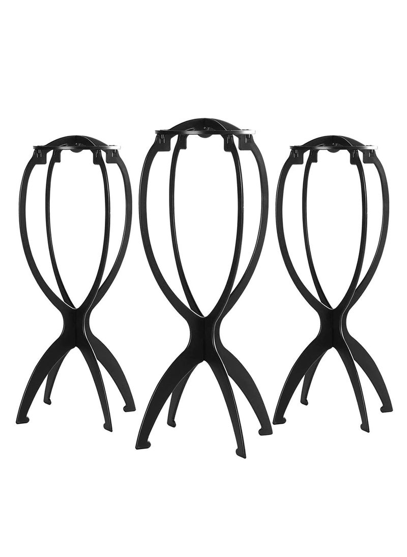 Dreamlover Dreamlover Wig Stand, Wig Head Stand, Wig Holder for Multiple Wigs, Black, 3 Pack 