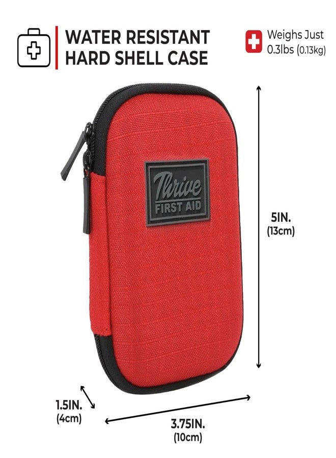 Thrive Travel Essentials Mini First Aid Kit - 66-Piece, Red Shell Case - Hiking, Camping & Cruise Essentials - Mini Medicine Kit - Image 2