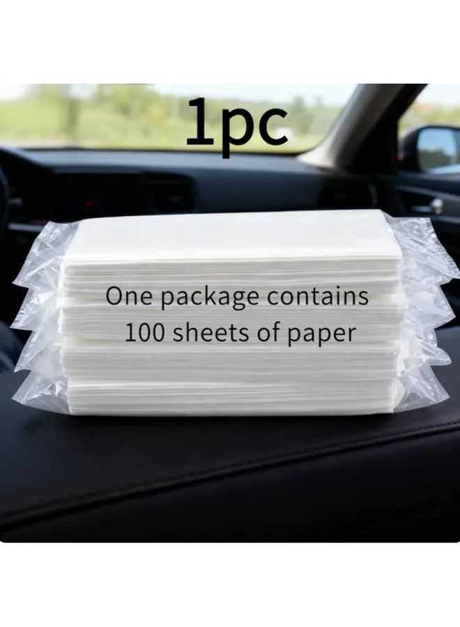 White Unbleached Soft Tissue Box Refill 1pc For Home Car And Travel - Image 1