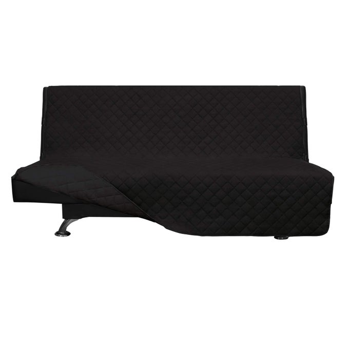 EasyGoing Futon Sofa Slipcover Reversible Armless Couch Cover Water Resistant for Pets Kids BlackBlack