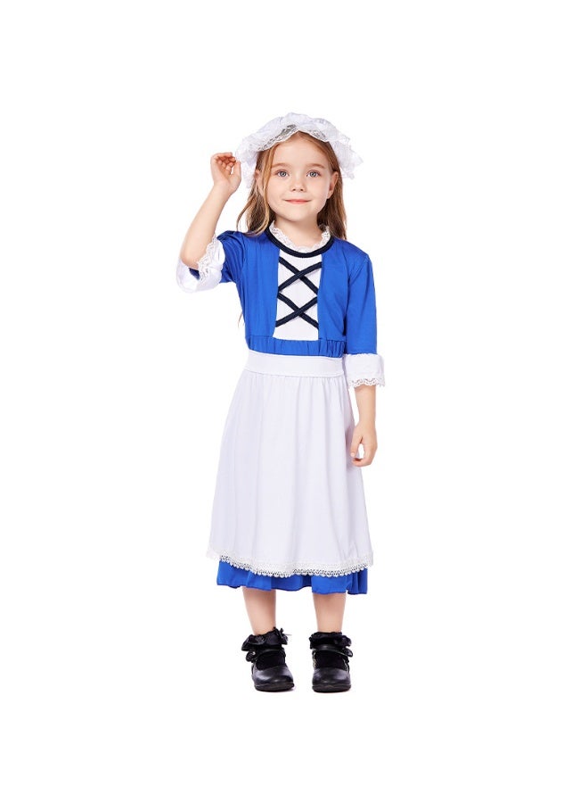 NIBEMINENT Maid's dress with lace borders, girl's dress and dress - Image 1