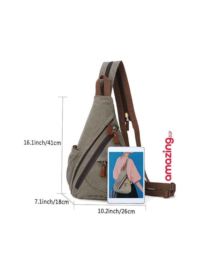 amazing.EGP Canvas Bag - Small Crossbody Backpack Shoulder Daypack Casual Daypack for Men and Women, Crossbody Bag Sling Backpack for Travel Hiking  - Image 3