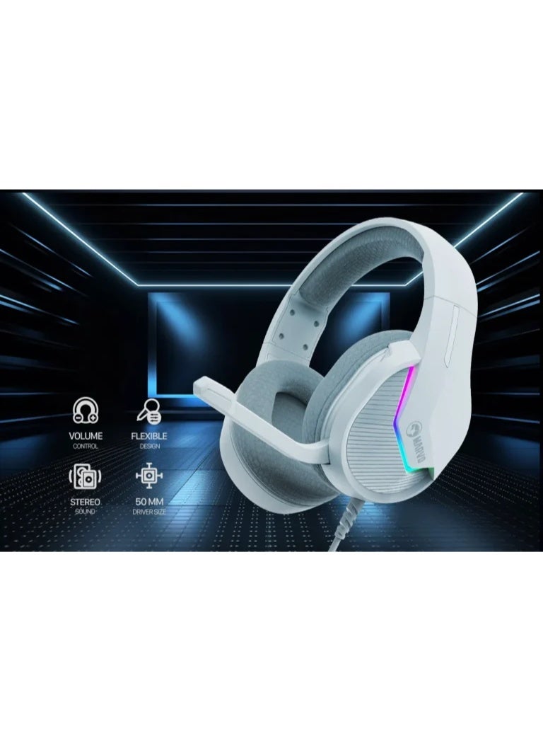 MARVO Tactic 40 Gaming Headset White - Image 2