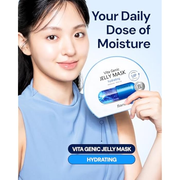 BANO Vita Genic Jelly Face Hydrating Mask 10EA – Firming Sheet Mask for Sensitive Skin, Korean Glass Skin Care with Mineral Water, Vitamin C & Niacinamide, Fragrance-Free, Pack of 2 - Image 3
