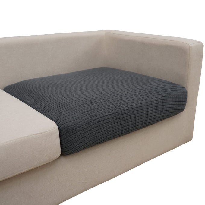 COUCH CUSHION COVERS MAGIC STRETCH SOFA SLIPCOVER FOR 3 CUSHION COUCH DOGS PET L SHAPE 2 SEAT REPLACEMENT FURNITURE PROTECTORDARK GRAY LENGTH 2537 INCHESONLY 1 PIECE