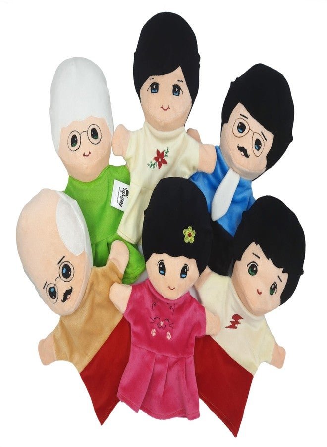 Elfactory Grand Mother (Peach) Family Hand Puppets for Kids - Educational Storytelling Interactive Plush Hand Puppet Set for Learning (10 inch) New Edition (Green Grandma) - Image 4