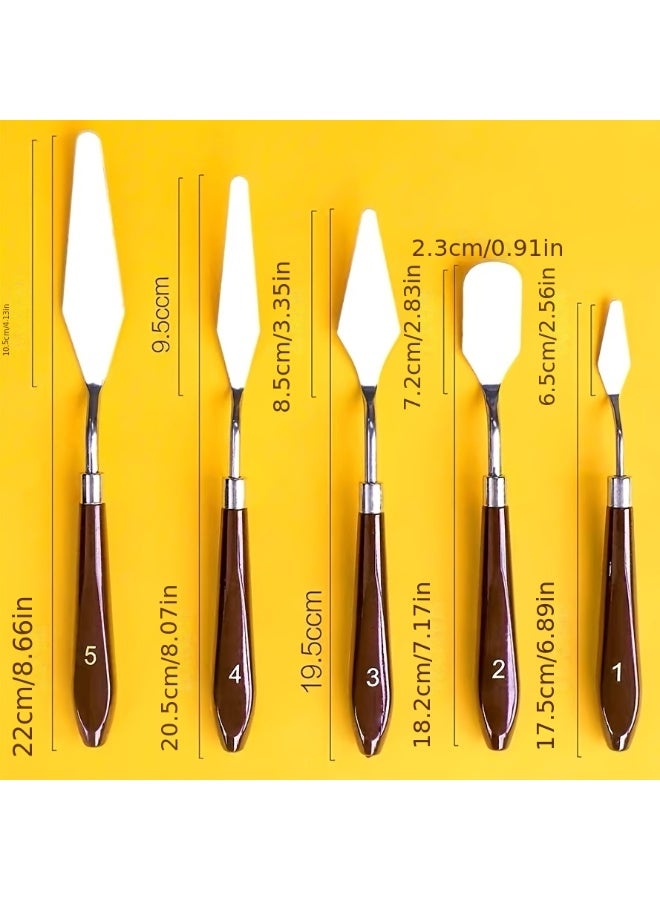 No branded Professional 10Pcs Stainless Steel & Plastic Painting Knife Set, Multi‑Purpose Paint Scrapers Art Drawing Kit, Art Supplies for Oil Pastel Gouache Acrylic Oil Painting for Creative Projects - Image 2