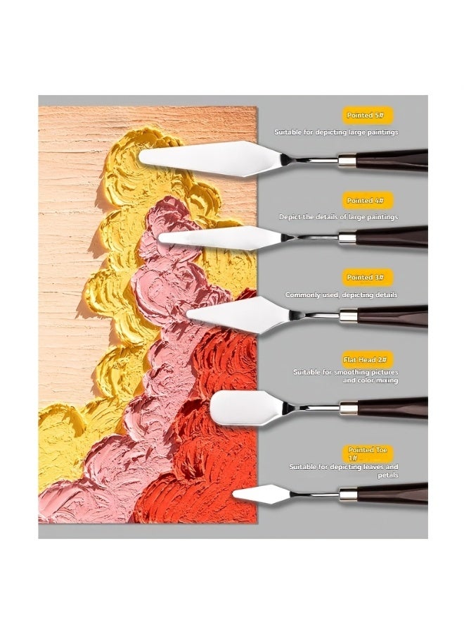 No branded Professional 10Pcs Stainless Steel & Plastic Painting Knife Set, Multi‑Purpose Paint Scrapers Art Drawing Kit, Art Supplies for Oil Pastel Gouache Acrylic Oil Painting for Creative Projects - Image 4