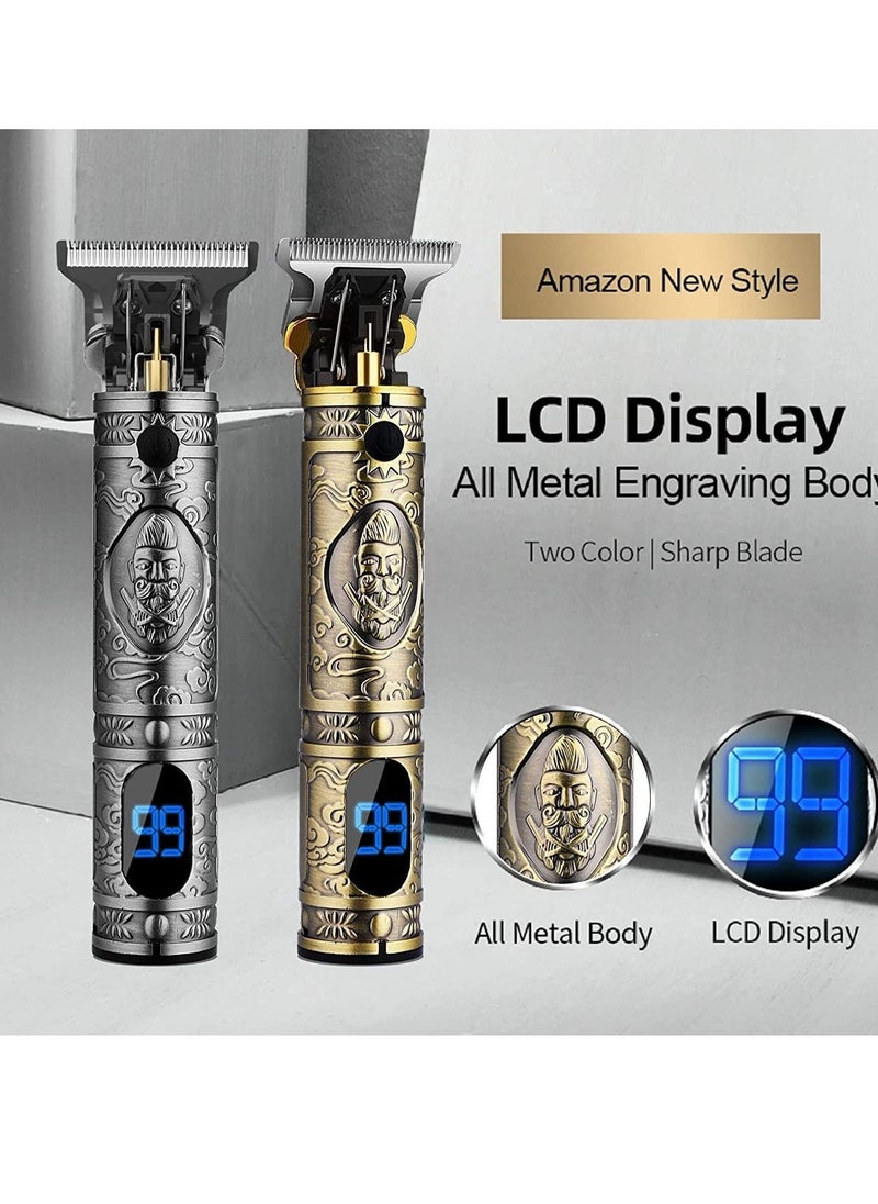 Professional Mens Hair Clippers Zero Gapped Cordless Hair Trimmer Professional Haircut & Grooming Kit for Men Rechargeable LED Display - Image 3