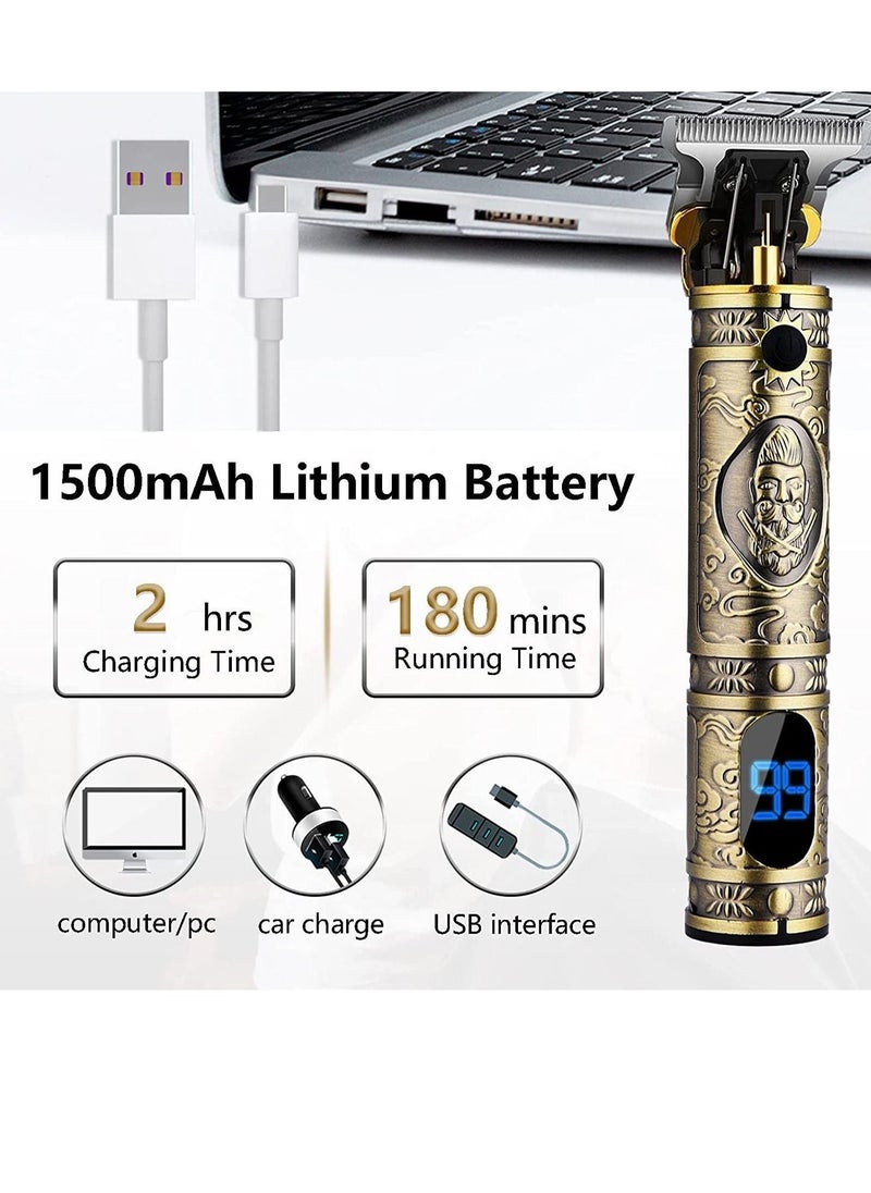 Professional Mens Hair Clippers Zero Gapped Cordless Hair Trimmer Professional Haircut & Grooming Kit for Men Rechargeable LED Display - Image 4