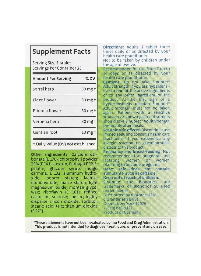 Bionorica Bionorica, Sinupret®, Sinus + Immune Support, Adult Strength, 25 Tablets  - Image 2