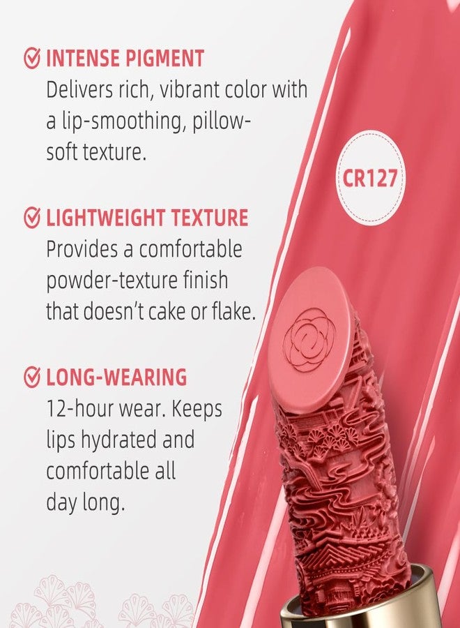 Catkin Moist Lipstick Hydrating High Impact Color Infused with Vitamin E and Avocado Oil Smooth Soft Texture Long Lasting Pink Glow Finish 127 - Image 4