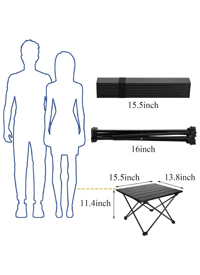 KUYING Camping Side Table, Portable Folding Beach Table, Small Aluminum Picnic Backpacking Table for Camping,Outdoor Cooking, BBQ, Hiking, Boat, Travel,  (Black)  - Image 3