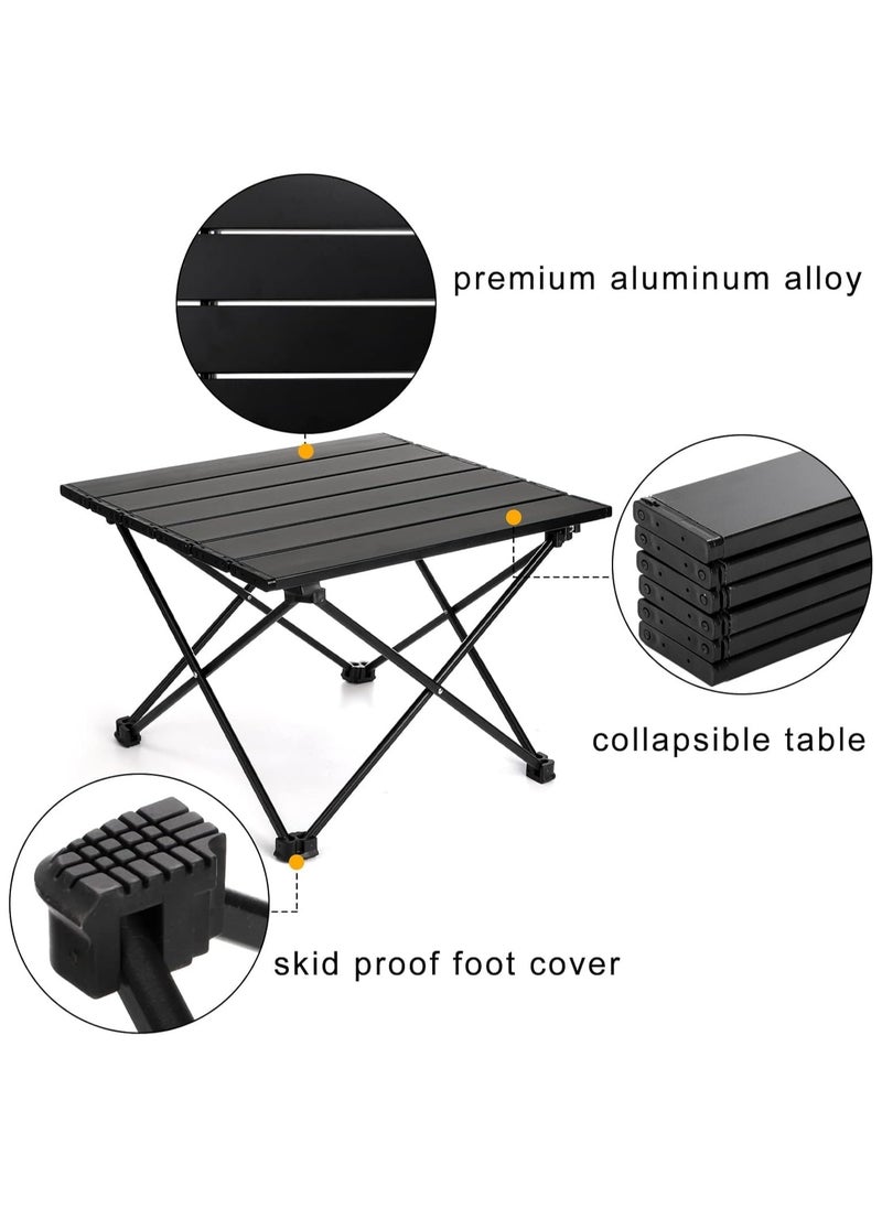 KUYING Camping Side Table, Portable Folding Beach Table, Small Aluminum Picnic Backpacking Table for Camping,Outdoor Cooking, BBQ, Hiking, Boat, Travel,  (Black)  - Image 4