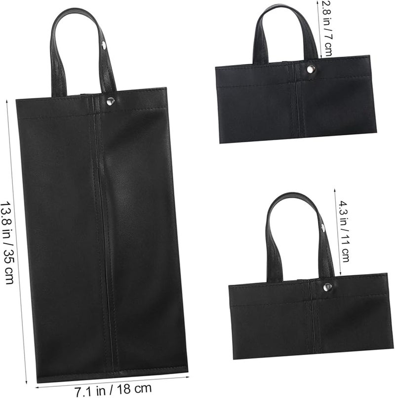 غطاء صندوق المناديل من جلد البولي يوريثان الأسود للسيارة المكتب المنزل قاعدة قابلة للإزالة سهولة الوصول التخزين - Image 3