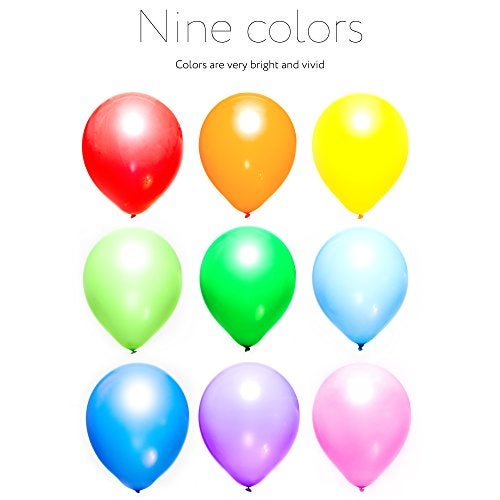 Dusico® Balloons Rainbow Set (100 Pack) 12 Inches, Assorted Bright Colors, Made With Strong Multicolored Latex, For Helium Or Air Use. Kids Birthday Party Decoration Accessory. Easy Blow Up by Mouth - Image 5