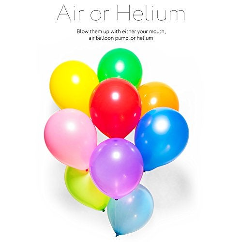 Dusico® Balloons Rainbow Set (100 Pack) 12 Inches, Assorted Bright Colors, Made With Strong Multicolored Latex, For Helium Or Air Use. Kids Birthday Party Decoration Accessory. Easy Blow Up by Mouth - Image 4