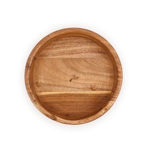 Kimona Decorative Bowl Acacia Wood Hand Carved Home Decor for Dining Table Center, Living Room, Kitchen Décor (8"x 8" x 2.5") - Image 2