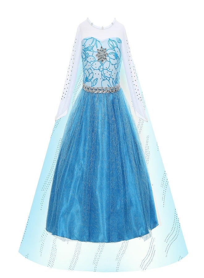 Yipkorra Princess Costumes for Girls Snow Dresses Halloween Toddler Birthday Party Dress Up with Accessories(120(4-5Years)) - Image 2