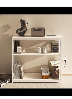 AGD Console Table with Charging Port, Entryway Hallway Living Room Coffee Corner Table with Storage Shelf (White)  - Image 1