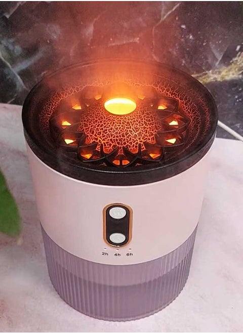 Portable Humidifier Volcano Jellyfish Design Pink Aromatic Air Purifier 430 ML Fine Mist with Timer for Home Fragrance