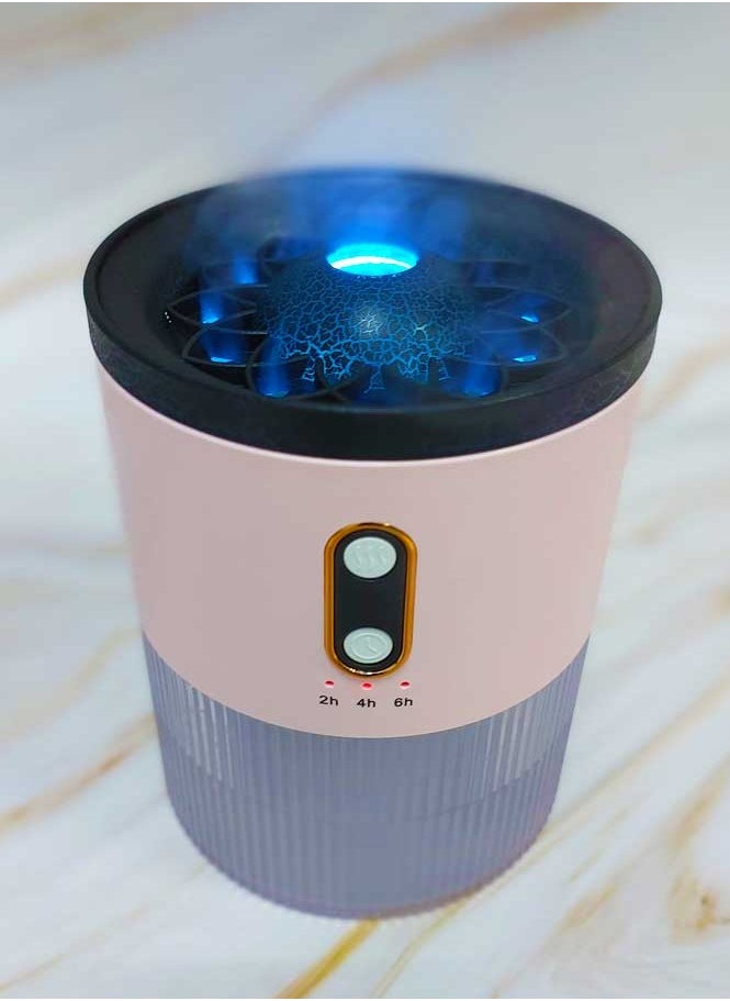 Bakhoan Portable Humidifier Volcano Jellyfish Design Pink Aromatic Air Purifier 430 ML Fine Mist with Timer for Home Fragrance  - Image 2
