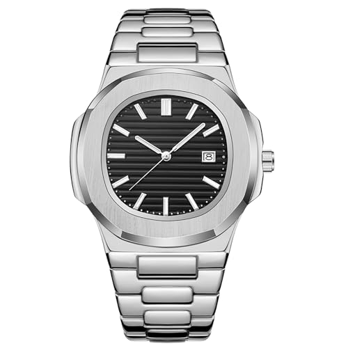 BARAMON Wrist Watches for Men, Nautilus Stainless Steel Quartz Movement Date Luxury Style Men's Luminous Hands Casual Business Watches - Image 1
