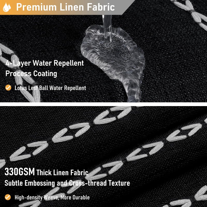 BTTN 78 Inch Long Shower Curtain - Boho Farmhouse Striped Linen Fabric Shower Curtain Set with Tassel  Tall Rustic Country Luxury Shower Curtains for Bathroom with Hooks  72x78  Black and White - Image 3