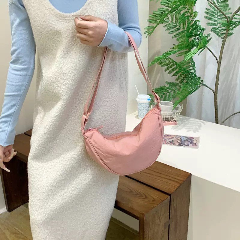 Japanese Style Solid Color Nylon Waist Bag / Belt Bag for Women - Image 2