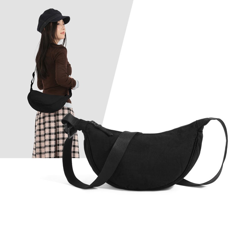 Japanese Style Solid Color Nylon Waist Bag / Belt Bag for Women - Image 4