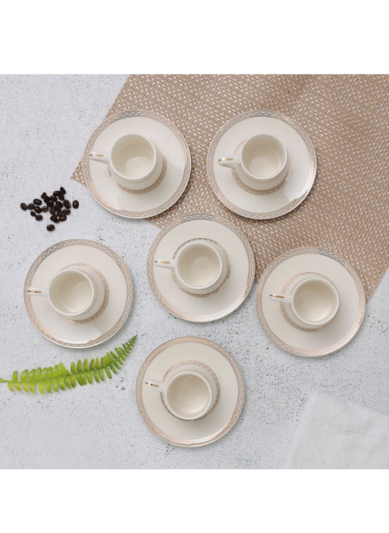 DELCASA Bone China Cup & Saucer 6/6 Pcs DC2251  - Image 2
