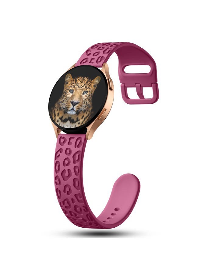 IKANFI 6Pack Engraved Band Compatible with Samsung Galaxy Watch 5 Band/Galaxy Watch 4 Bands/Galaxy Watch 3 Bands/Active 2 Watch Bands,20mm Leopard Silicone Sport Strap Replacement for Women Men- - Image 5