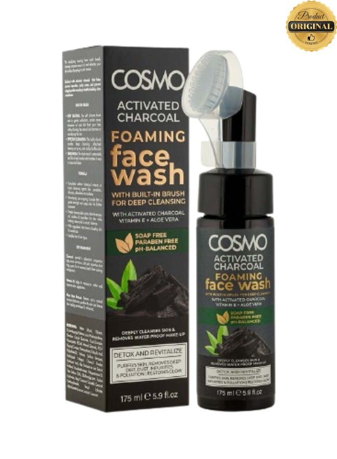 COSMO Activated Charcoal Foaming Face Wash 175ML  - Image 1