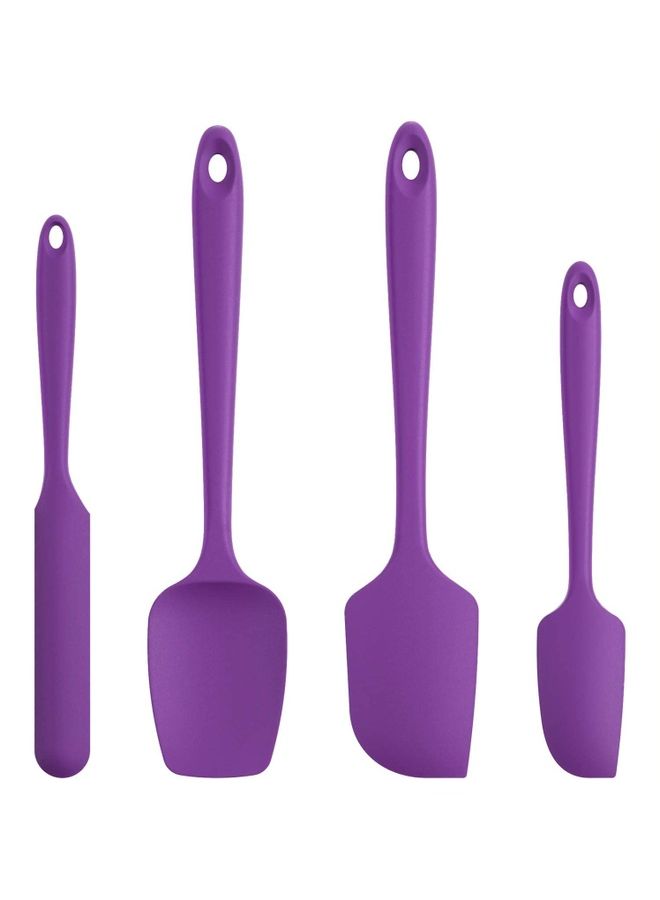 NIBEMINENT 4-Piece Silicone Spatula Set Purple One Size - Image 1