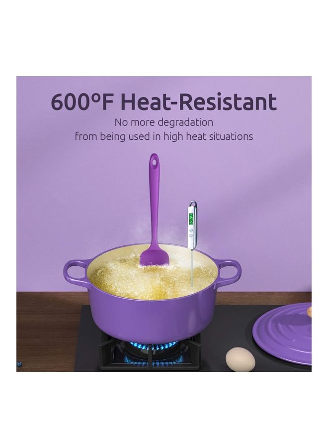 NIBEMINENT 4-Piece Silicone Spatula Set Purple One Size - Image 2