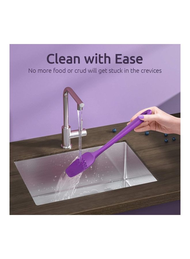 NIBEMINENT 4-Piece Silicone Spatula Set Purple One Size - Image 3