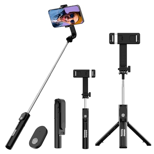 Dubstep Flickstick Smart Selfie Stick | 360° Rotation Mobile Stand | Enabled Extendable Selfie Stick/Tripod with Wireless Remote | Compatible with iPhone and Android Smart Phones (Black) - Image 1