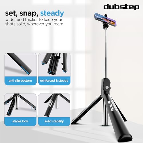 Dubstep Flickstick Smart Selfie Stick | 360° Rotation Mobile Stand | Enabled Extendable Selfie Stick/Tripod with Wireless Remote | Compatible with iPhone and Android Smart Phones (Black) - Image 4