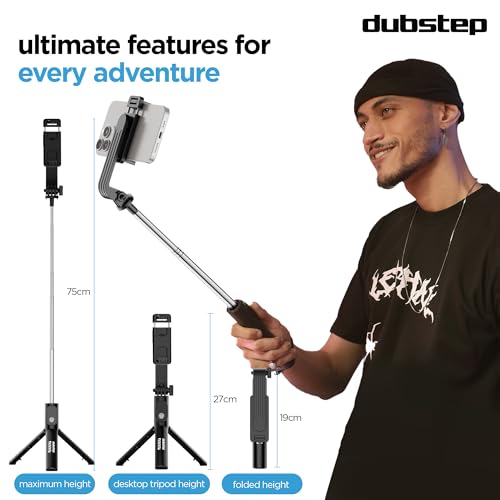 Dubstep Flickstick Smart Selfie Stick | 360° Rotation Mobile Stand | Enabled Extendable Selfie Stick/Tripod with Wireless Remote | Compatible with iPhone and Android Smart Phones (Black) - Image 5