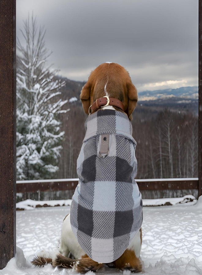Rbenxia 4 Pieces Buffalo Plaid Dog Sweaters with Leash Ring Soft Fleece Vest Warm Dogs Pullover Jacket Dogs Clothes Winter Dog Outfits for Small Puppy Cat Pets (X-Small) - Image 4