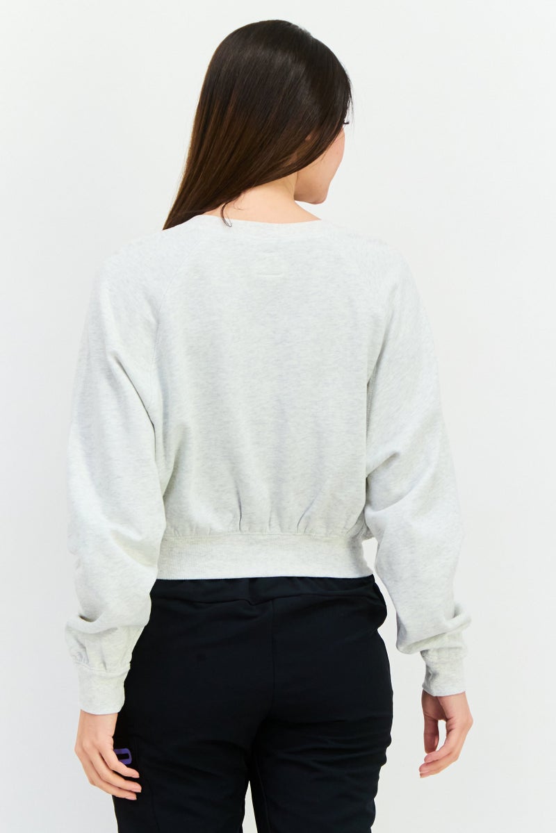 NIA Women Heather Long Sleeve Sweatshirts, Smoke Grey - Image 3