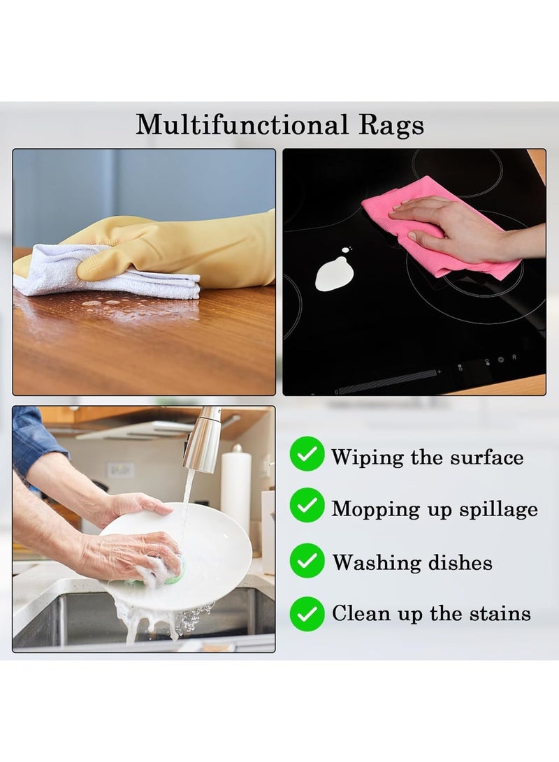 SYOSI Microfibre Dish Cloths for Washing Up,Absorbent and Reusable Printed Kitchen Towels,Soft Cleaning Rags for Dishwashing & Surface Wiping,Durable Multipurpose Cloth for Home and Restaurant Use(6PCS) - Image 2