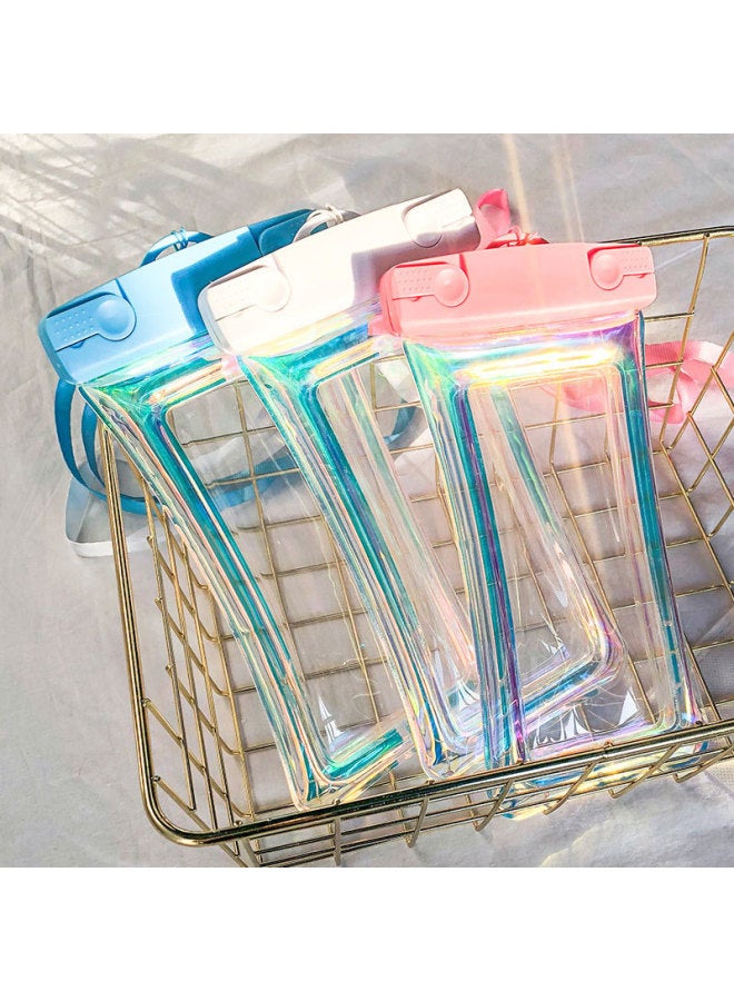 general Color Light Inflatable Mobile Phone Waterproof Bag Touch Screen Transparent Sealed Multi-color Floating Mobile Phone Universal Swimming Snorkeling Waterproof Case-Color:Magic Black - Image 3