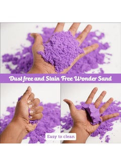 RATNA'S RATNA'S Wonder Sand 500g for Play - Smooth and Non-Sticky Sand for Kids (Purple, 500g) with One Big Mould Inside - Bring The Beach Indoors(Without Tray)  - Image 3
