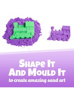 RATNA'S RATNA'S Wonder Sand 500g for Play - Smooth and Non-Sticky Sand for Kids (Purple, 500g) with One Big Mould Inside - Bring The Beach Indoors(Without Tray)  - Image 4